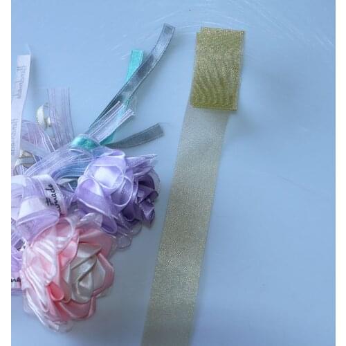 5YARD 3.1CM Gold Ribbon Christmas Tree Party Home Wedding Decoration Gift Wrapping New Year DIY Materia