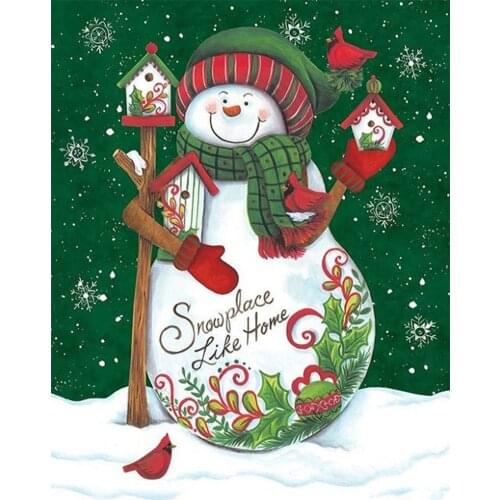 5D DIY Diamond Painting Christmas Gift Snowman Full Drill Square Diamond Embroidery Mosaic Winter Snow Scene Decoration for Home