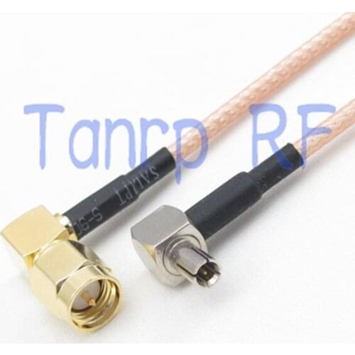6inch TS9 male right to SMA male both right angle RF adapter connector 15CM Pigtail coaxial jumper cable RG316 extension cord