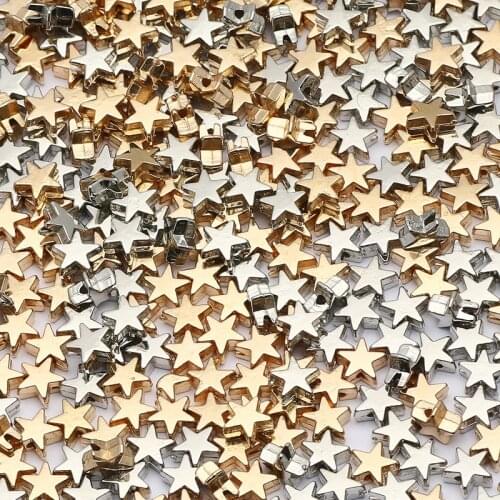 6mm Gold Silver Color CCB Beads Star Loose Spacer Beads For Jewelry Making Handmade Diy Charms Bracelet Necklace Findings