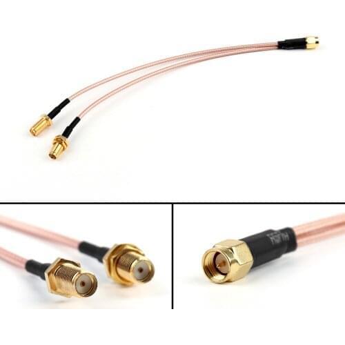 Artudatech 1Pcs 20cm RG316 Y Type 1 SMA Male Plug to 2 SMA Female Jack Branch Pigtail Cable 8in