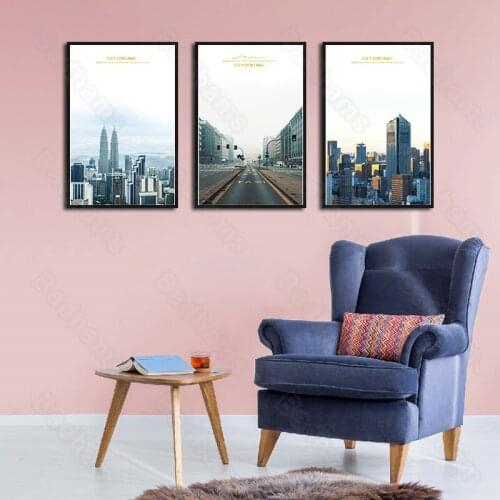 Frameless Style Home Decoration Living Room Mural City High-Rise Painting Bedroom Dining Hall Corridor Porch Hanging Painting