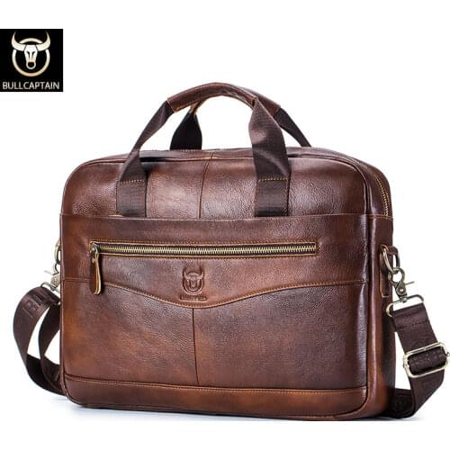 BULLCAPTAIN Men's Leather Briefcases