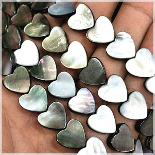 Nature black shell beads saltwater pearl strings heart shape size 12mm for charms bracelets making diy beads fitings