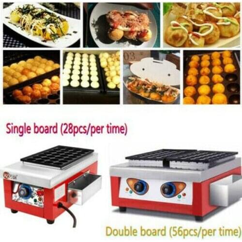 CE 220V Commercial LPG Takoyaki Maker Takoyaki Machine Electric Fish Ball Grill