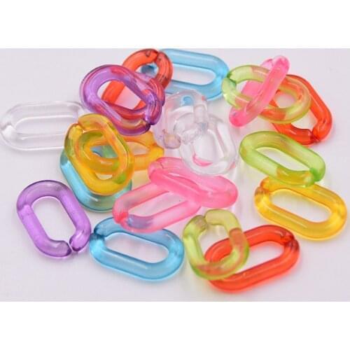 100Pcs 27*17MM 7Colors Acrylic Chain For DIY Making Necklace Glasses Chain Opening Combine Chain Jewelry Accessories
