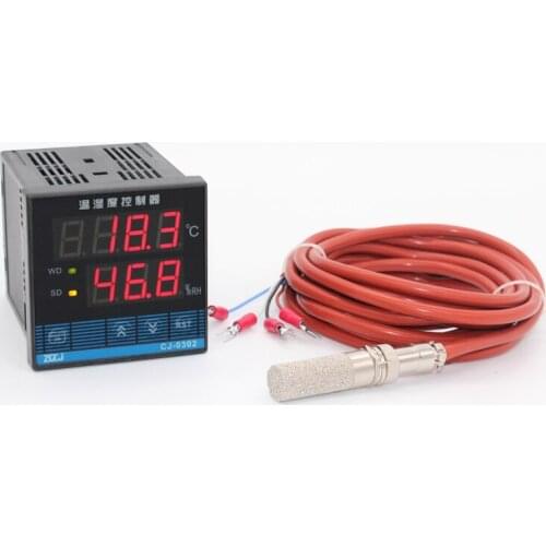 Free shipping High temperature Digital temperature and humidity controller 220V 110V 24VDC CJ-0302 with metal case sensor