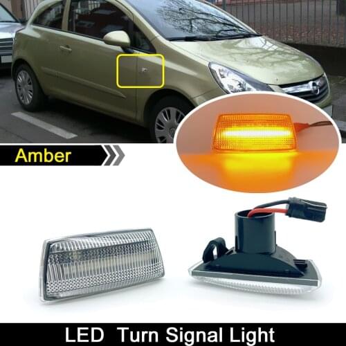 For Opel Adam Astra Chevrolet Aveo Holden Cruze Cadillac Buick Daewoo Clear Lens LED Side Marker Light Amber Turn Signal Lamp