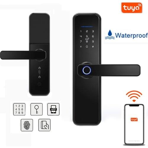 Tuya smart Home Lock Waterproof Fingerprint Lock Wifi Smart Lock Fechadura Eletronica Digital Door Lock Password RFIDcard Unlock