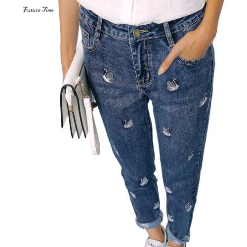 Future Time Women's Jeans With Embroidery