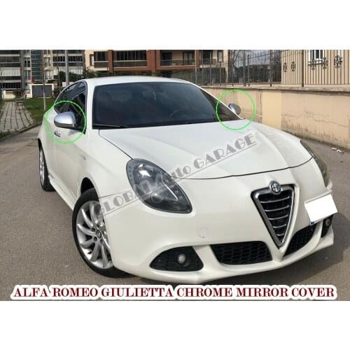 For Alfa Romeo Giulietta 2010 2011 2012 2013 2014 2015 2016 2017 2018 2019 2020 Chrome Mirror Cover Cap 2 Pieces Wing Car Auto