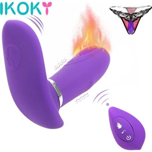 IKOKY Wearable Panties Dildo Vibrator G Spot Massage Sex Toys For Women 7 Speed Clitoris Stimulator Heating Vibrating Egg