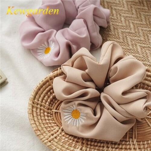 Kewgarden New solid color satin girls hair ring accessories hair ring 4Pcs