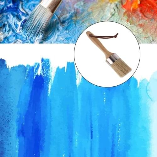 Round Chalk Paint Wax Brush Furniture DIY Painting Waxing Tool Ergonomic Wood Handle Natural Bristle Brushes