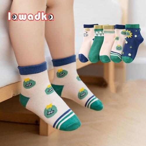Lawadka 5Pairs/Set Children Girls Boys Socks Cotton Cartoon Socks For Kids Girl Boy Autumn Winter 2021 New 2 4 6 8 10 12 Years
