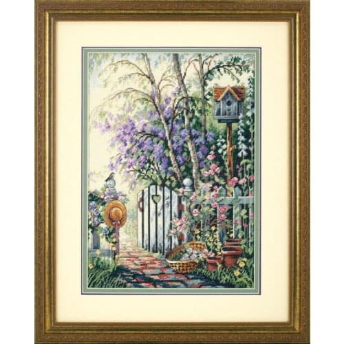 MM Beautiful Chic Counted Cross Stitch Kit Sweethearts Gate Garden Sweetheart Yard Courtyard Flower Bird View