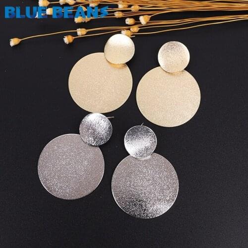 Fashion Metal Earrings 2019 Geometric Earrings For Women Round Hanging Dangle Earrings Simple Gold silver Drop Earing Jewelry
