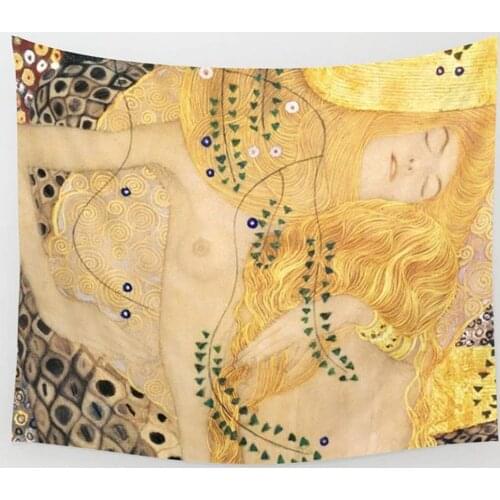 Water Serpents Gustav Klimt Wall Tapestry Hanging for Living Room Bedroom Dorm Decor