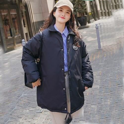 2021 new winter cotton padded jacket female Korean loose jacket student small down cotton padded jacket bread jacket 8603