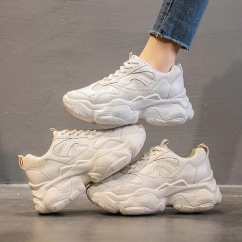 2020 spring new net red and white shoes dad shoes female ins tide super fire thick bottom sports casual shoes womens shoes