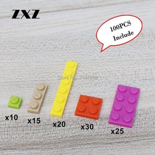 Bulk Short Blocks Plastic Building Bricks Plate 1 x 1 1 x 3 1 x 6 2 x 2 2 x 4 Early Educational Toys for Children Kids
