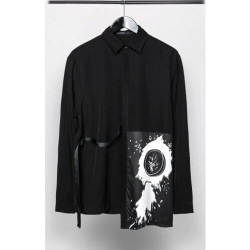 Owen Seak Men Casual Shirts High Street Style Mens Clothing Spring Male Autumn Black Long Sleeve Shirts