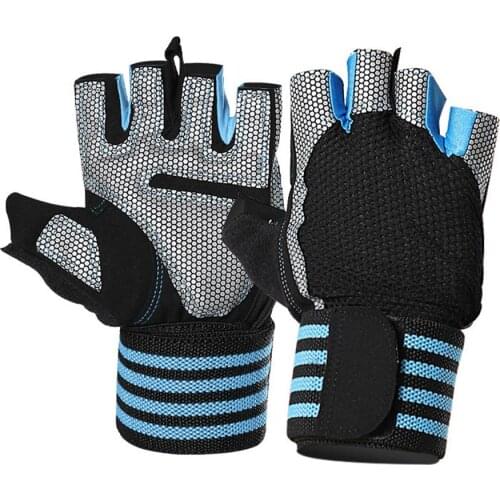 Fitness Gym Glove Men & Women Anti-Slip Silicone Grip Padded Weight Lifting Gloves With Wrist Wrap Cross fit