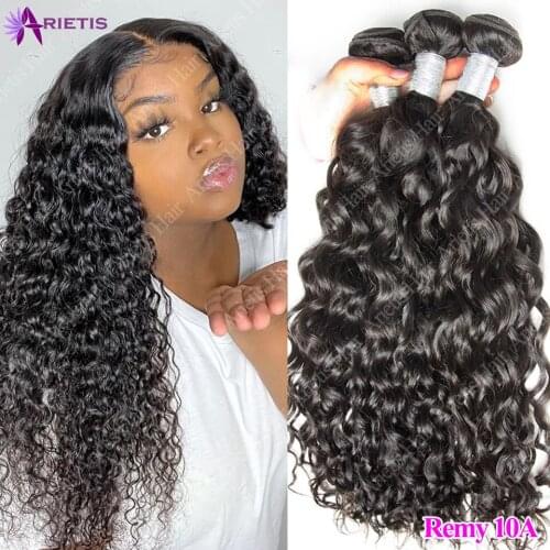 Water Wave Bundles Brazilian Hair Weave Bundles 8-30 Inches 1/3/4 Pcs 100% Remy Human Hair Bundles Natural Black Human Hair