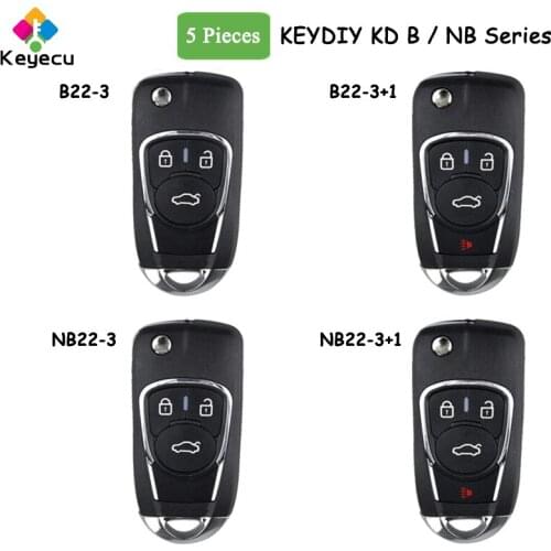 KEYECU 5 Pieces B NB Series KD Remote B22-3 B22-3+1 NB22-3 NB22-3+1 for KD900 KD900+ URG200, KEYDIY Universal KD Remote Car Key
