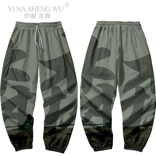 Printed Thin Kimono Pants Daily Casual Loose Beach Trousers Japanese-Style Traditional Haori Asian Costume Kimono Yukata Pants