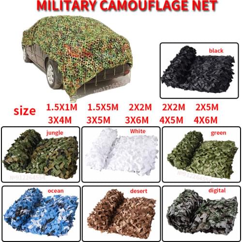 Camouflage net, 1.5x1m/3x10m, used for hunting, military exercises, used as a sunshade for cars or tents