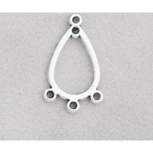 RAINXTAR Antique Silver Color DIY Alloy Connector Charms For Earrings Necklaces Making 200pcs 13*21mm AAC854
