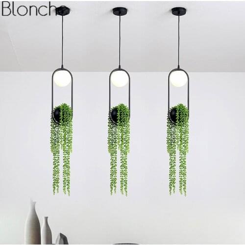 Nordic Creative DIY Plant Pandent Light Sky Garden LED Light Flower Pot Chandelier Restaurant Lighting Fixture Home Decoration