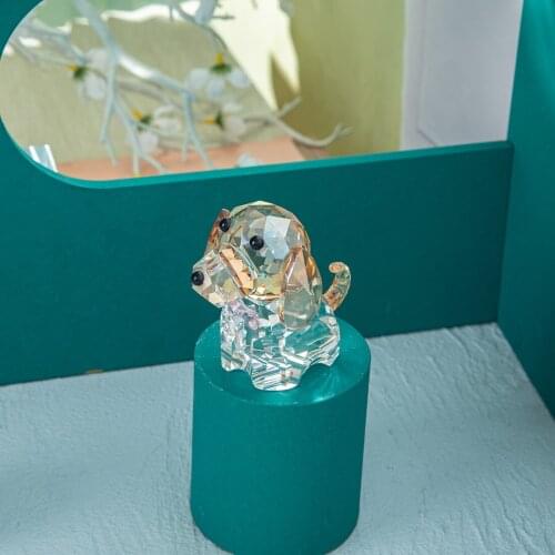 Trend Cute Crystal Dog Crafts Ornaments Personalized Gift For Friend Fashion Home Decoration Accessories Living Room Decor