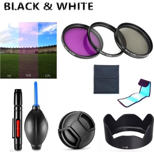 UV FLD CPL Filter Lens Hood Cap Cleaning pen Air Blower for Canon EOS M6 Mark II M5 M10 M50 M100 M200 with EF-M 15-45mm Lens