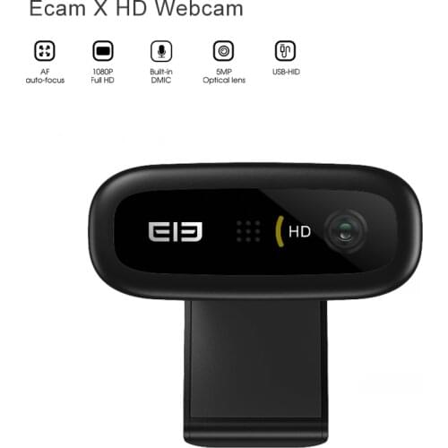 Ecam X Full HD 1080P Webcam USB 5.0 Mega Pixels Auto Focus Built-In Microphone For PC laptop tablet TV Online course studying