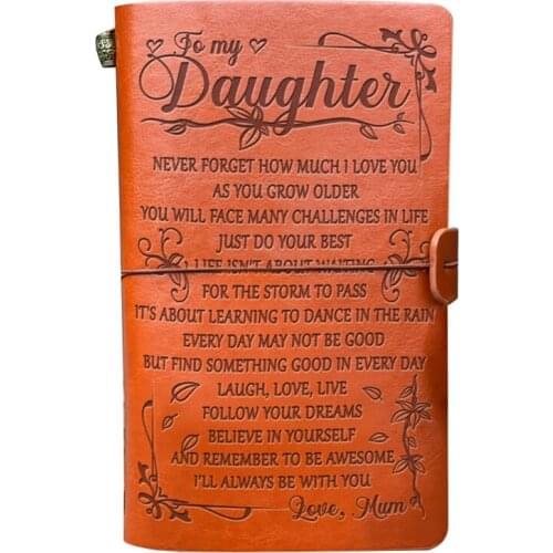 Vintage Leather Sketch Book Handmade Journal Notebook Diary Hand Account to My Daughter Schedule Notepad QXNF