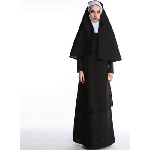 Adult Women Classic Nun Costume Halloween The Virgin Mary Costume Sexy Fancy Dress Sister Party Outfit The Role Of Nun Costumes