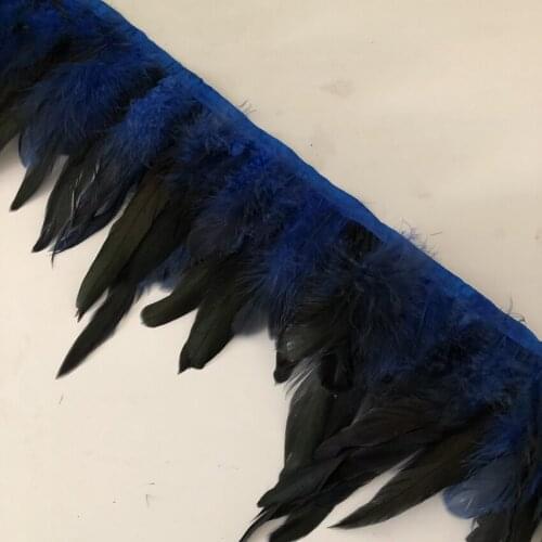 10 Meters/Lot Royal Blue Dyed Rooster Coque Feathers Trim 10-20CM Width DIY Feather Fringes DIY Jewelry Crafts Lace Ribbons Belt