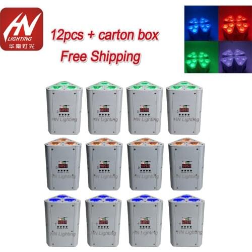 12pcs wireless led uplighting battery operated wireless par light RGBWA UV stage DJ lighting mini wedge uplightings