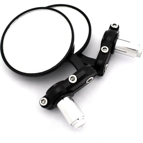 2pcs/set Universal Motorcycle Round 7/8" Handle Bar End Side Rearview Mirror