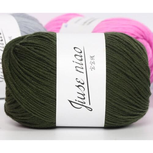 20 Colors Crochet Hand Knitting Crochet Yarn Baby Soft Eco-dyed Thread 50g/ball Cashmere Milk Cotton Yarn Sweater Needlework