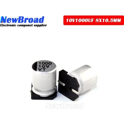 10PCS SMD Aluminum Electrolytic Capacitor 10V1000UF 8*10.5MM 1000UF10V 10V 1000UF