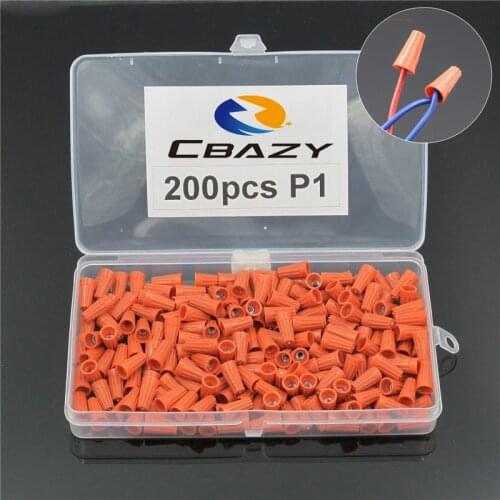 200pcs boxed New P1 Rotating terminal crimping cap helical spring-type Terminal cap Orange color Hot sale Made in China