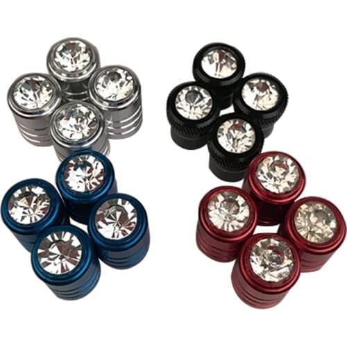 4pcs Tire Valve Stem Cap Brass Material with Chrome Plated Car Wheel Colorful Diamond New Style Tyre Valve cap Crystal