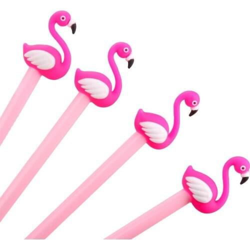 50PCS Creative Stationery Flamingo Modeling Gel Pen Stereo Little Swan Signing Pen Students Prizes Stationery Supplies