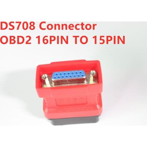 Acheheng Car OBD2 16Pin connector adapter For Autel MaxiDAS DS708 diagnostic tool 16PIN TO 15PIN connector adapter