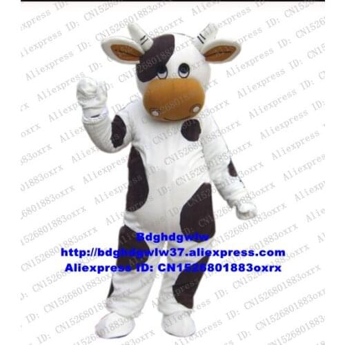 White And Black Milk Cow Cattle Calf Mascot Costume Adult Character Hilarious Funny Fandango Dancing Party CX4045 Free Shipping