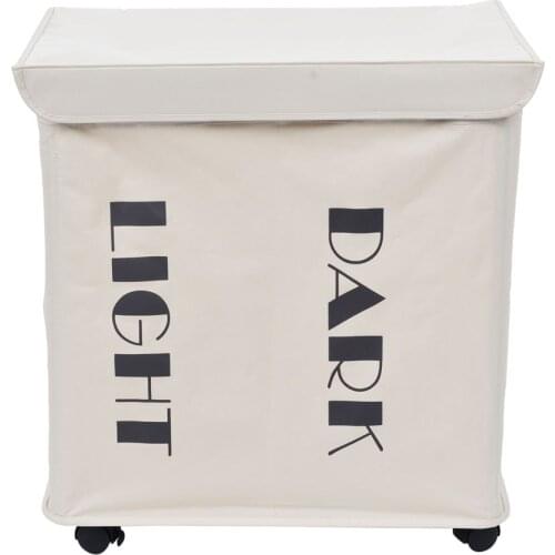 Free Shipping Portable White Single Lattice Mesh Bundle Mouth Laundry Basket with Wheel