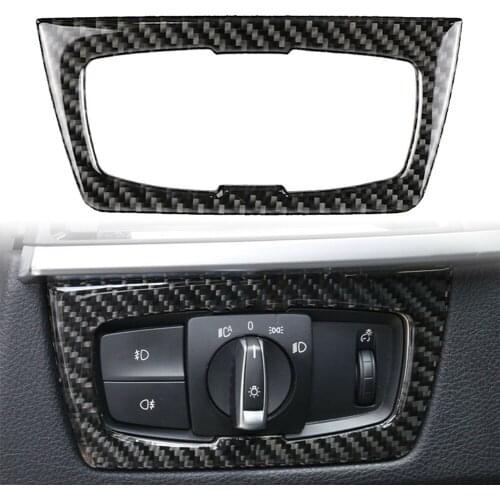 For BMW F30 F31 F32 F33 F34 3Series 328i 325i 2012-2020 Auto Headlight Switch Frame Interior Cover Trim Carbon Fiber Sticker